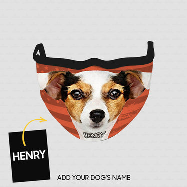 Personalized Dog Gift Idea - Small Russell On Orange Background For Dog Lovers - Cloth Mask